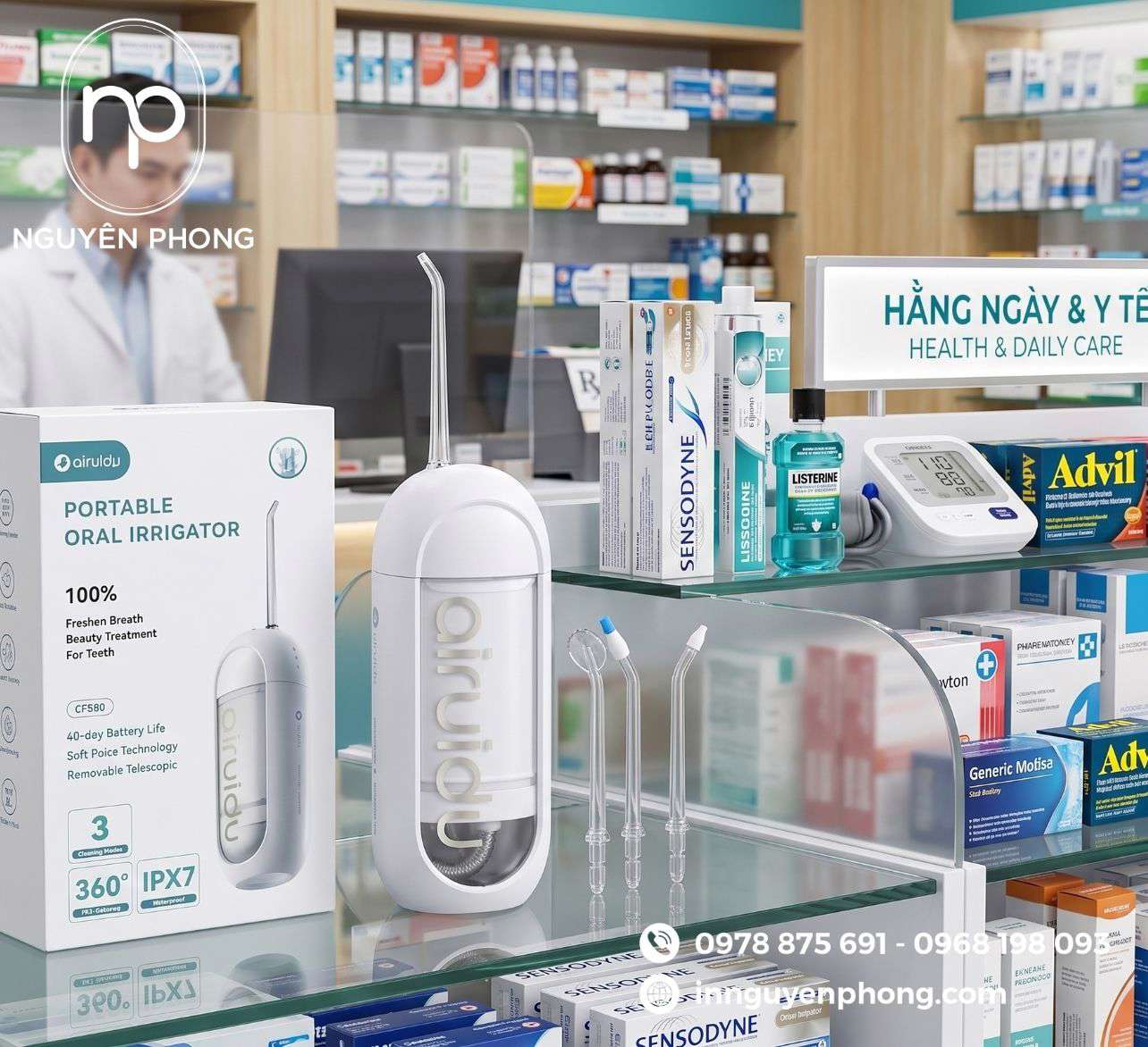 Mâu in hộp đựng máy tăm nước chuẩn y khoa 